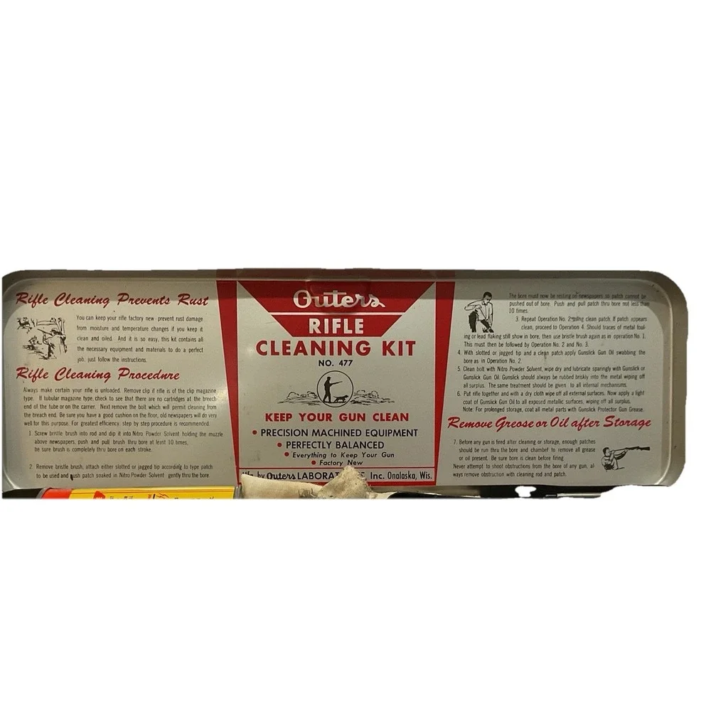 Vintage Outers Gunslik Rifle‎ Cleaning Kit .22 Caliber Gun Cleaning Kit NO. 477